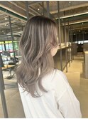 白髪ぼかしバレイヤージュロング