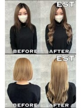 エスト 大阪梅田(EST) レミー100%/53cm☆シールエクステ80枚+カラー