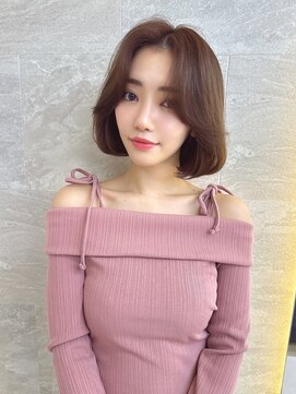 ロンドソレイユ 池袋(Lond soleil) ワイドバングイメチェン美髪外ハネボブ+レイヤーカット韓国/池袋