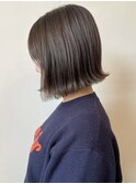 暗髪くすみカラーだけど赤み消し透明感カラー！ボブ