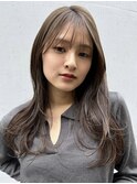 レイヤーカットハッシュカット顔まわりミディアムロング