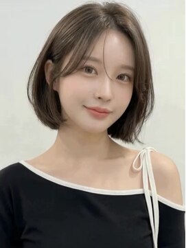 カバーヘア 上尾西口店(COVER HAIR) ダークアッシュセンターパートひし形丸みボブA10上尾30代40代