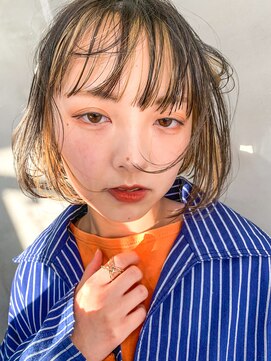 テトヘアー(teto hair) スリークボブ、インナーカラー、フェイスフレーミング