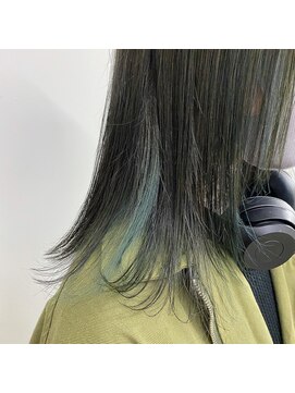 キー(kii) ポイントカラーグリーン インナーカラー 福岡 天神 今泉