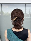 ミディアムヘアのネオハーフアップ