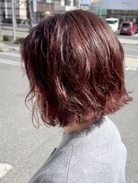 ヘアーアンドエステ ハラダ 滝ノ水店(Hair&Esthe Harada) red pink × perm