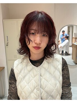 キチ(kici) カシスカラーとレイヤーボブパーマ