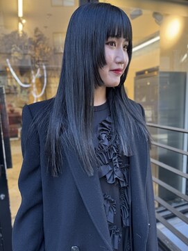 アンダーカレント(undercurrent) ロングヘア 黒髪 顔まわりデザインカット 姫カット