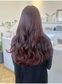 ピンクブラウンカラーレイヤーカットハイライトダブルカラー岡崎