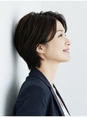 40代/50代/60代ひし形小顔ショートボブ絶壁解消白髪ぼかし△18