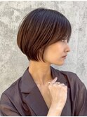 表参道酸性ストレートパーマ艶髪ショート梅雨対策グレージュ40代