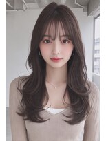 ケシキ 表参道 原宿(kesiki.)&nbsp;ミディアムレイヤー顔周りレイヤーココアブラウン韓国ヘア