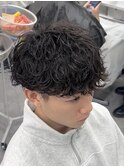 シャドウパーマラウンドマッシュフェザーパーマ