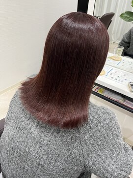 ワインレッドカラー+髪質改善トリートメント