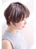 20代30代小顔見せ♪大人可愛いひし形前下がりショートボブ