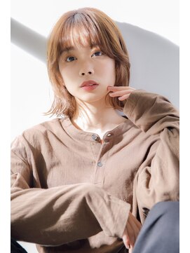 リュンヌ 門前仲町(lune) 外ハネボブ くびれヘア 大人ガーリー ことりベージュ【LINONA】