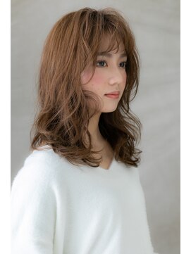 カバーヘア ブリス 上尾西口店(COVER HAIR bliss) ミルクティーカラーくせ毛風小顔くびれミディY上尾20代30代40代