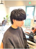 マッシュウルフ流行ツイストスパイラルモテ髪束感ツーブロック