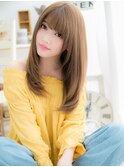 バレイヤージュオレンジブラウン小顔ロングc5上尾20代30代40代