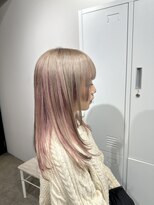 ユウル 横浜(juhl.)&nbsp;ツートンカラー/インナーカラー/ミルクティーベージュ/ピンク