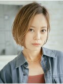 ニュアンスハイトーンカラーミニボブ