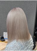 切りっぱなしボブ/エアリーロング/美髪/ピンクブラウン/栄