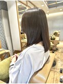 切りっぱなしボブグレーベージュオリーブベージュ