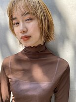 エル(EL by green) 切りっぱなしボブ×ミルクティーベージュ