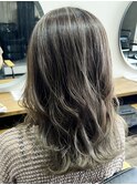 おしゃれな大人のデザインカラー バレイヤージュ マットアッシュ