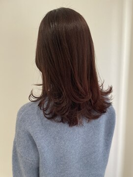 トリコ 柏(tricot) レイヤーカット/ミディアムレイヤー/チェリーブラウン