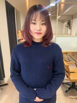 シダミノオ(sida MINOH) 【sida 池村】20代30代レイヤーウルフチェリーレッド