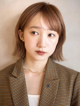 ガーデンヨコハマ(GARDEN YOKOHAMA) コーラルオレンジ ミディアムヘア くびれヘア シースルーバング