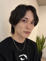 リリット(ReLit) メンズハイライトフェザーパーマラウンドマッシュ無造作マッシュ