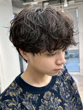 フィフス 大分(fifth) 大分ゆるめシャドウパーマメンズカットラウンドマッシュショート