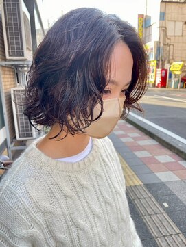  fit stand 千葉/ショートボブ/カット/パーマ/ダブルカラー/トリートメント/縮毛矯正 イメチェン/ピンクベージュ/アンブレラカラー[千葉]