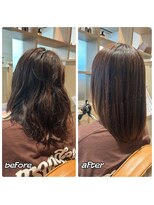 クーレ ビオトープ(+ CURE biotope)&nbsp;さらツヤ髪質改善のbefore/after