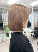 ミルクティーベージュダブルカラーケアブリーチレイヤーカット
