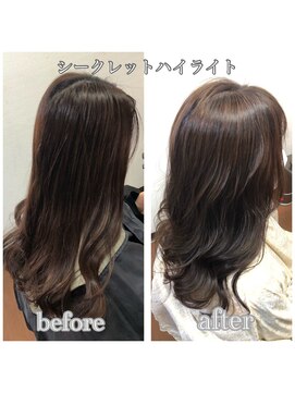 ヘアーメイク クーラ 行橋店(Hair make CURA) シークレットハイライト/30代40代50代/艶カラー