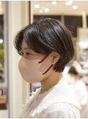 丸みショート/ショートカット/耳かけ/ハンサムショート/茶屋町