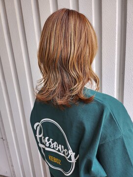 エイムヘアメイク 舟入店 白髪ぼかしハイライト