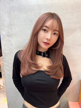 ロンドアベニール 北千住(Lond avenir) 韓国風レイヤーカット　ピンクベージュ　西田大樹