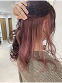 インナーカラーピンクカラーグレージュカラーイヤリングカラー