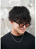刈り上げマッシュ×波巻きパーマ