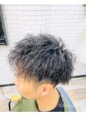 ホワイトメッシュツイストパーマ