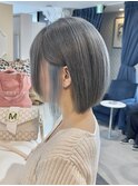 ハイトーンカラー切りっぱなしボブインナーカラー