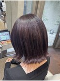 ラベンダーココア×切りっぱなしボブ