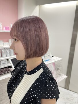 リゼル ユア 渋谷(RISEL YUA) ミニボブ×ペールピンクベージュ