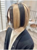 ミルクティーベージュダブルカラーインナーカラーケアブリーチ