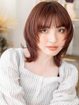 カバーヘア ブリス 大宮西口(COVER HAIR bliss)&nbsp;ウルフカット/ハッシュカット/顔周りレイヤー/オレンジブラウンg