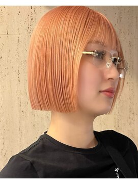プネル 渋谷(PUNEL) 渋谷/アプリコットオレンジベージュ/海外ガール切りっぱなしボブ